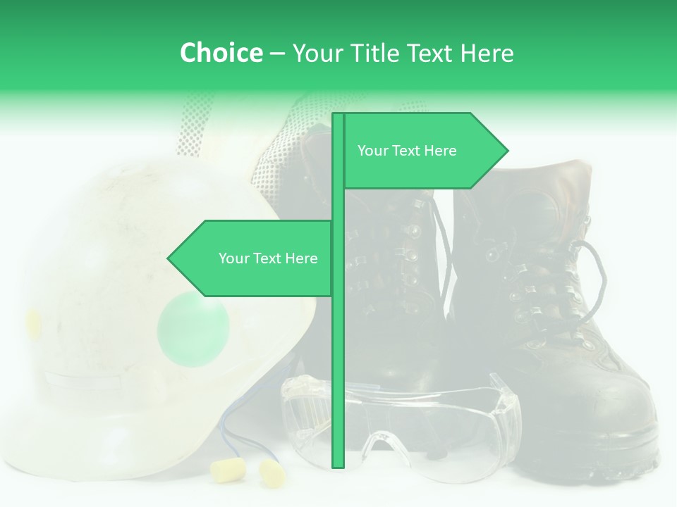 Personal Protection. Personal Safety Equipment Of Field Engineer Used In Heavy Duty Industrial Environment. PowerPoint Template