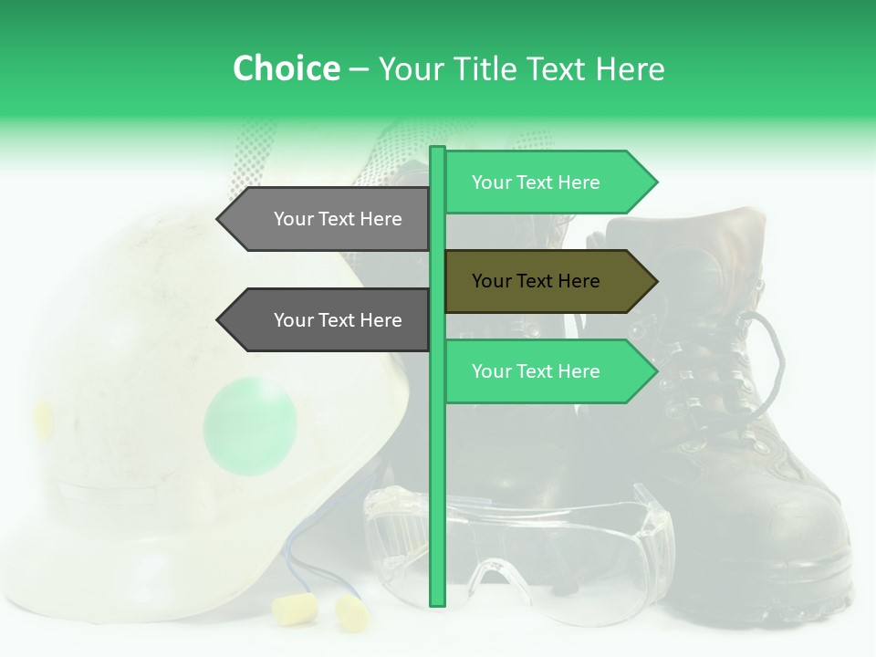 Personal Protection. Personal Safety Equipment Of Field Engineer Used In Heavy Duty Industrial Environment. PowerPoint Template