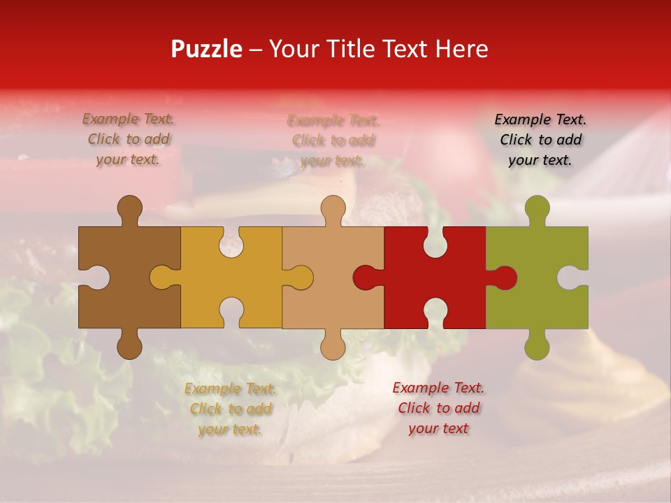 Closeup Picture Of A Hamburger PowerPoint Template