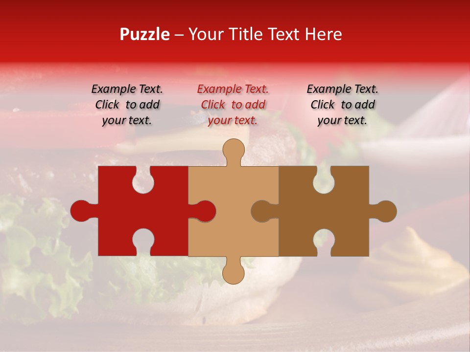 Closeup Picture Of A Hamburger PowerPoint Template