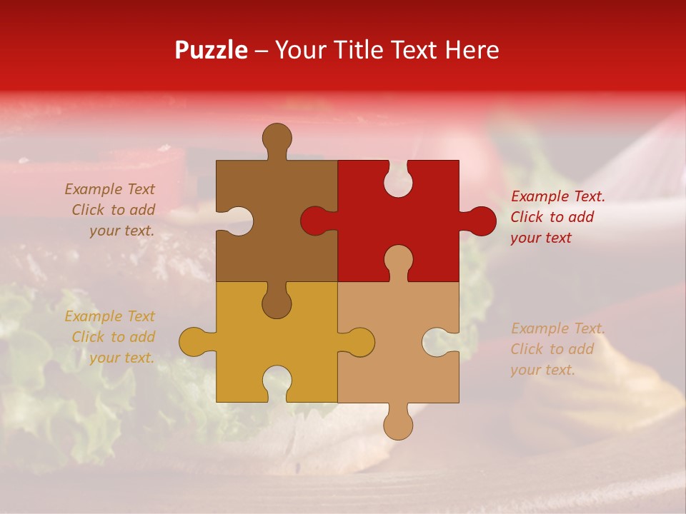 Closeup Picture Of A Hamburger PowerPoint Template