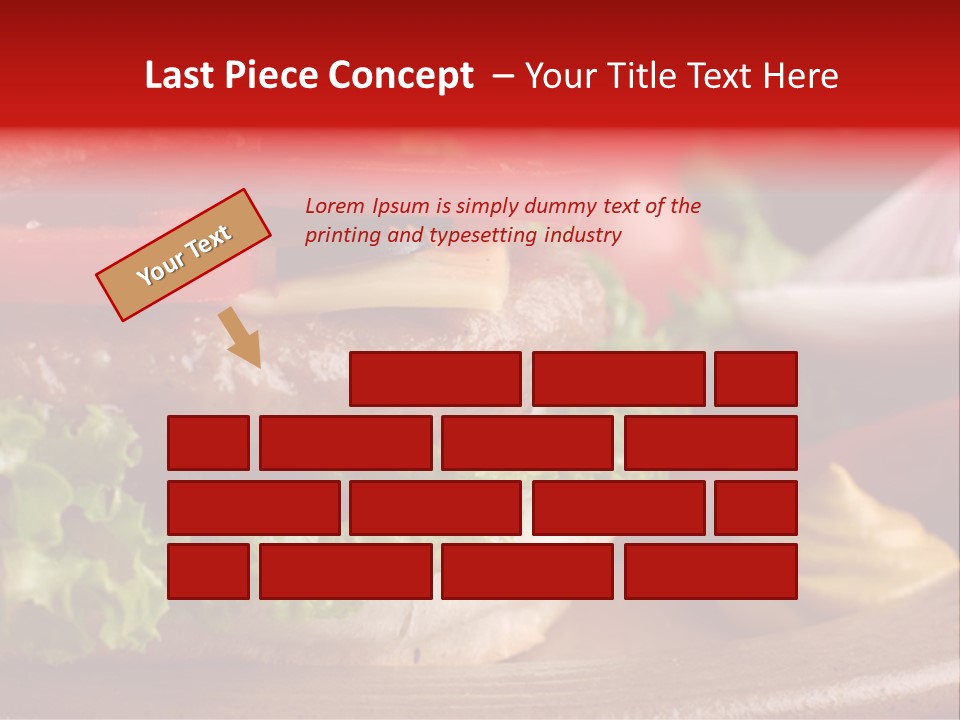 Closeup Picture Of A Hamburger PowerPoint Template