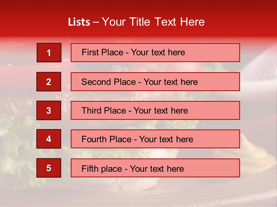 Closeup Picture Of A Hamburger PowerPoint Template