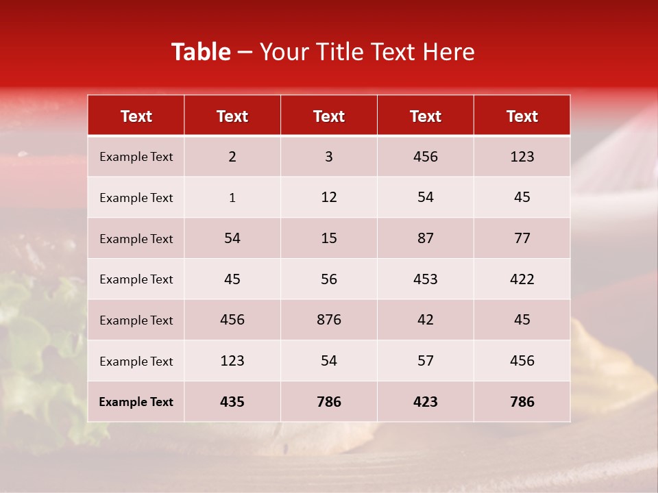 Closeup Picture Of A Hamburger PowerPoint Template