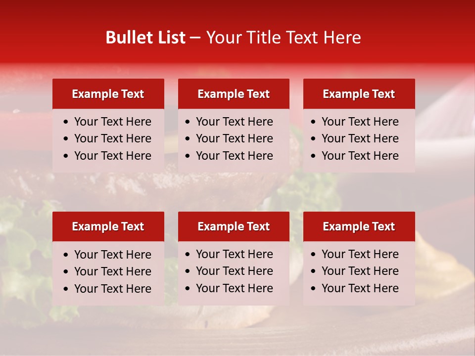 Closeup Picture Of A Hamburger PowerPoint Template