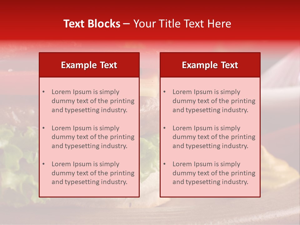 Closeup Picture Of A Hamburger PowerPoint Template