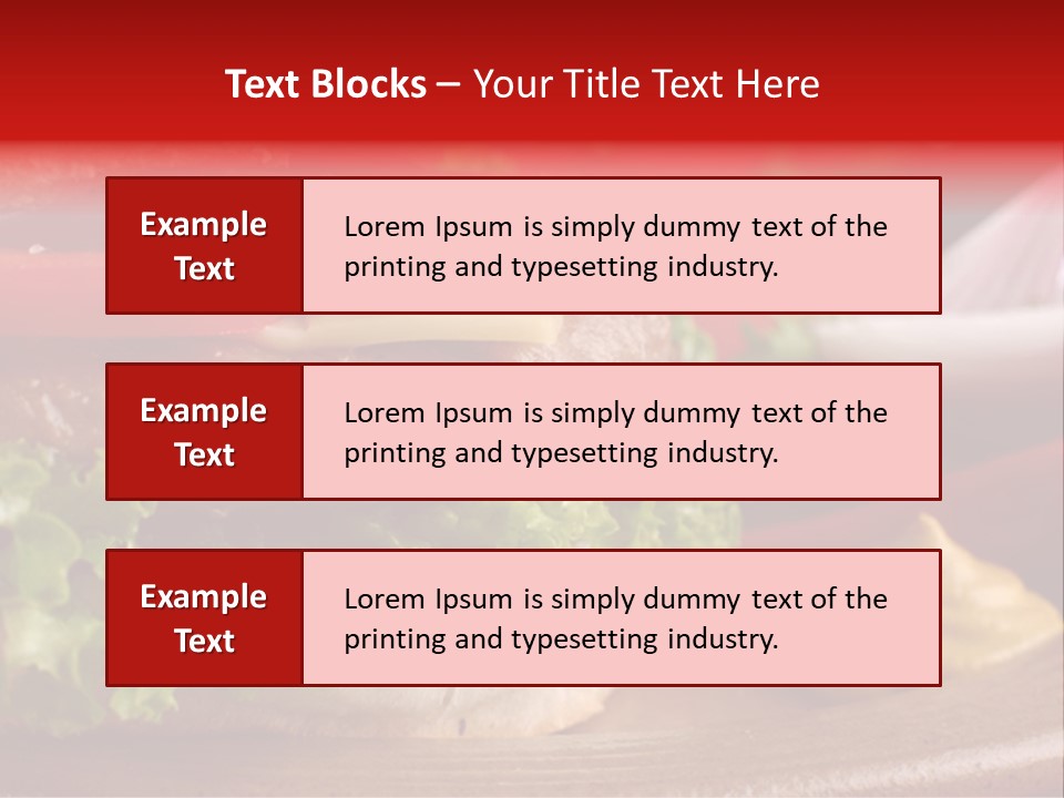Closeup Picture Of A Hamburger PowerPoint Template