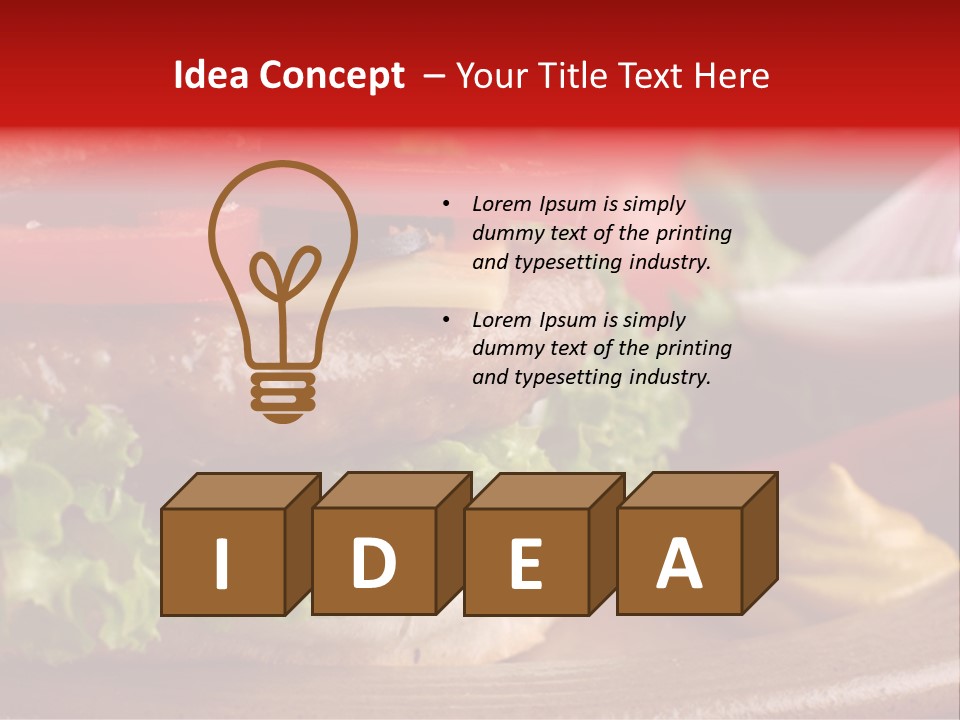 Closeup Picture Of A Hamburger PowerPoint Template