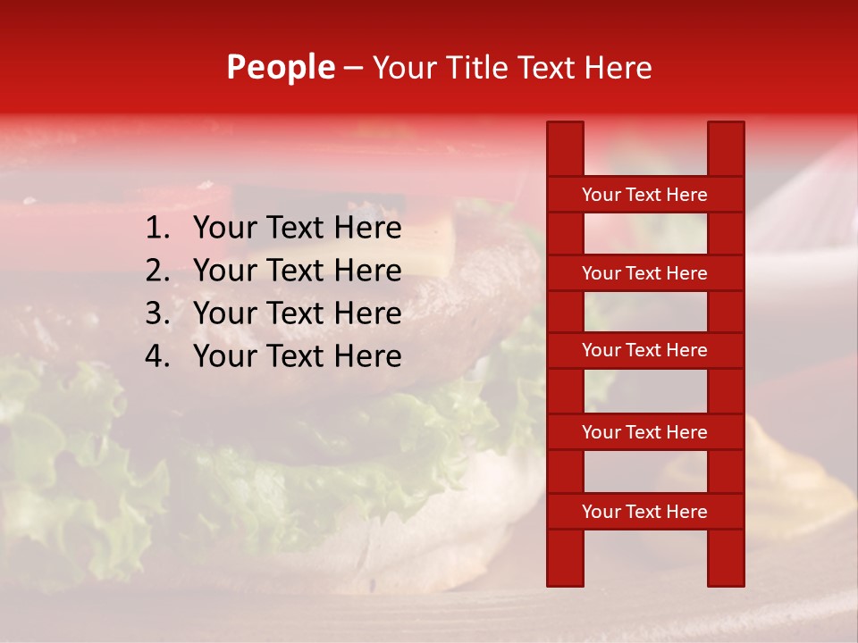 Closeup Picture Of A Hamburger PowerPoint Template