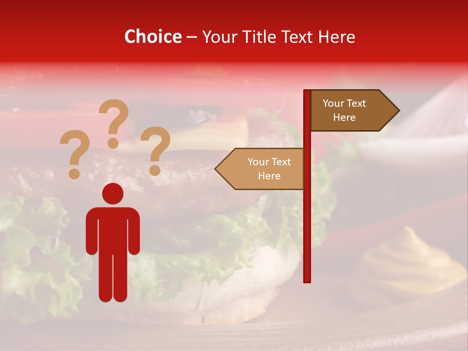 Closeup Picture Of A Hamburger PowerPoint Template