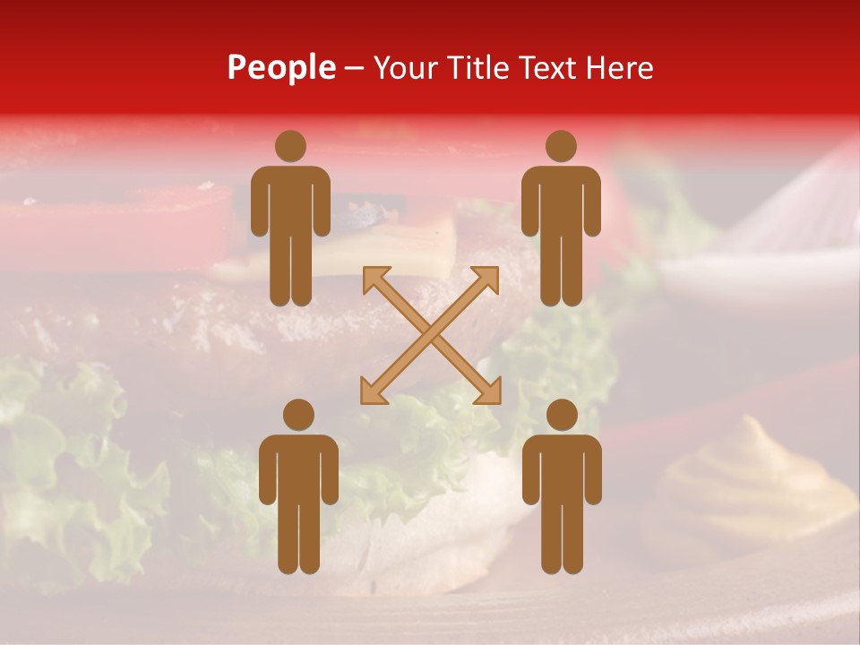 Closeup Picture Of A Hamburger PowerPoint Template