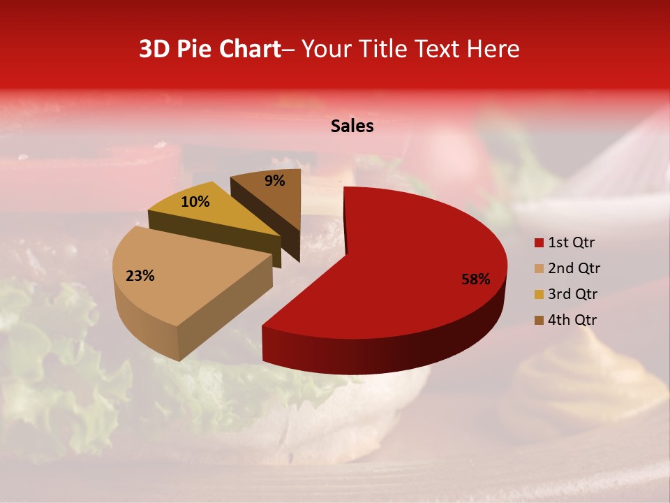 Closeup Picture Of A Hamburger PowerPoint Template