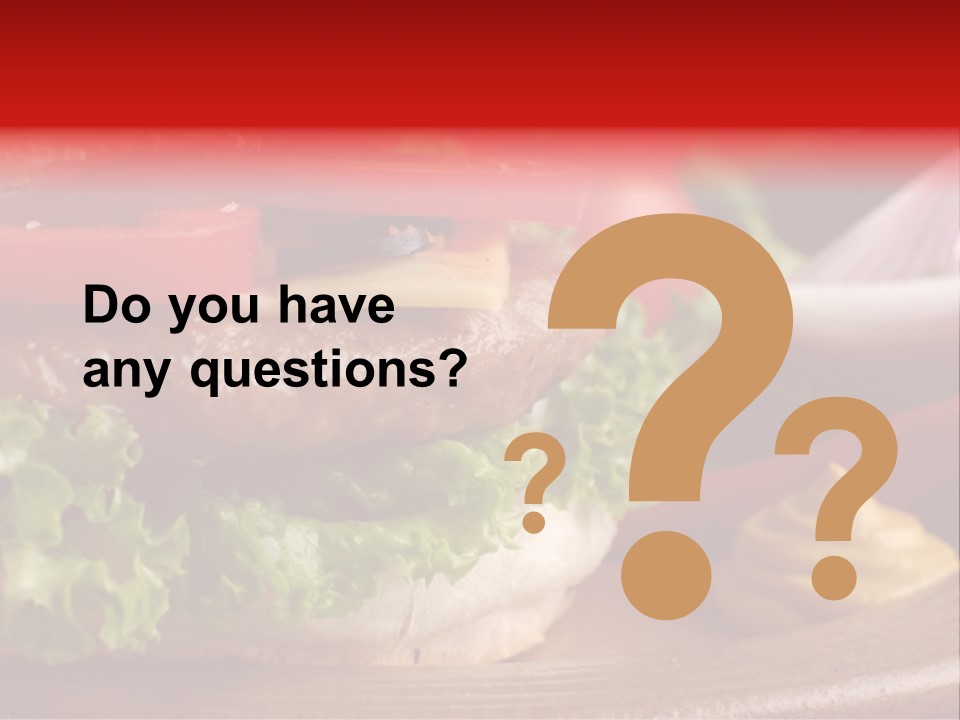 Closeup Picture Of A Hamburger PowerPoint Template