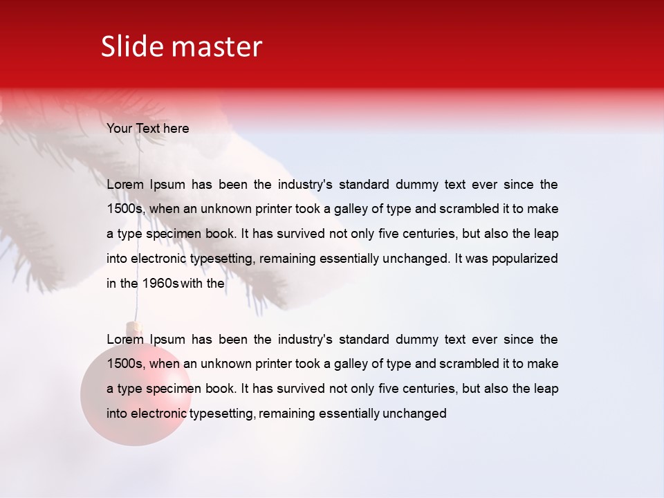 A Red Ornament Hanging From A Pine Tree PowerPoint Template