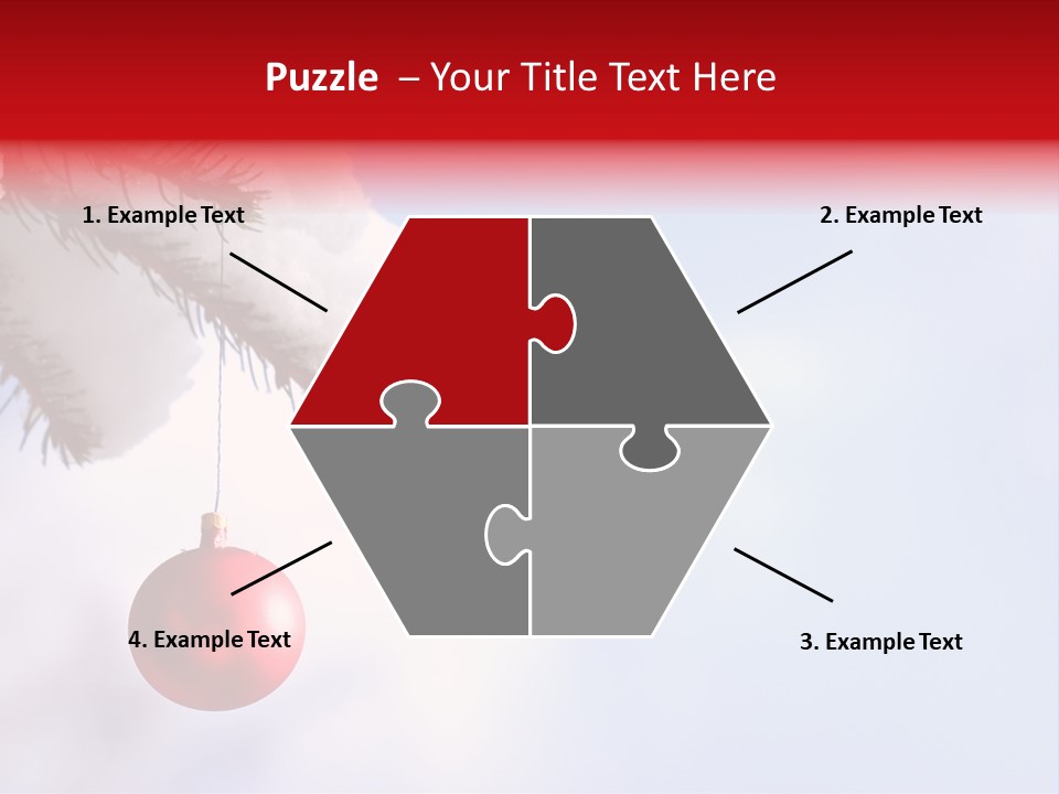 A Red Ornament Hanging From A Pine Tree PowerPoint Template