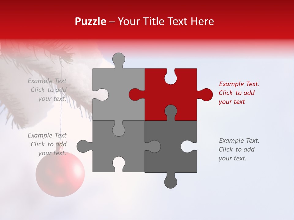 A Red Ornament Hanging From A Pine Tree PowerPoint Template