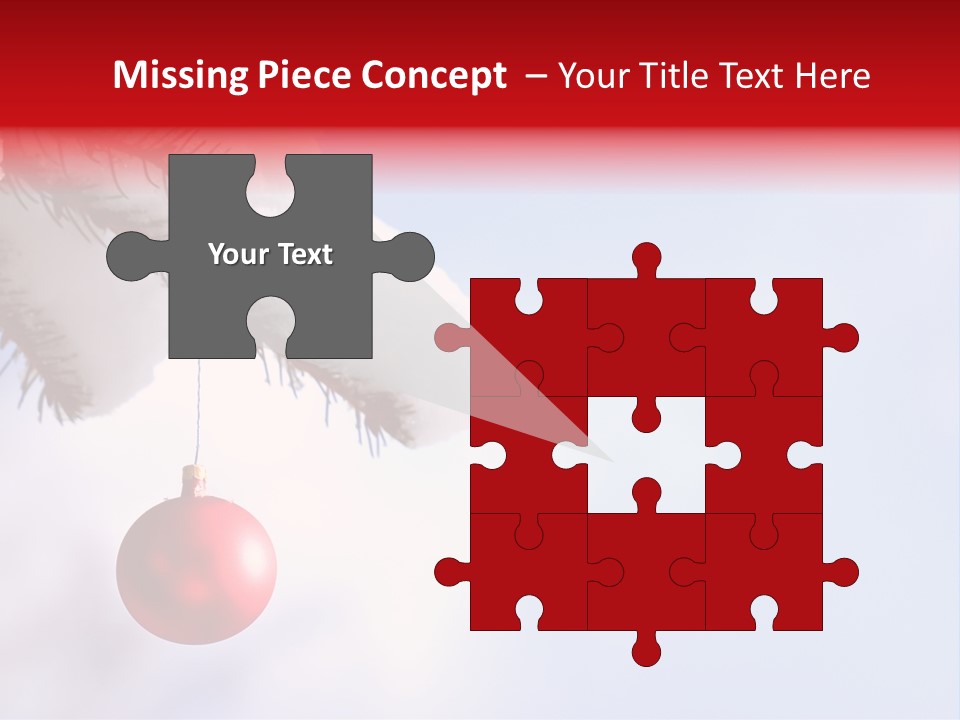 A Red Ornament Hanging From A Pine Tree PowerPoint Template