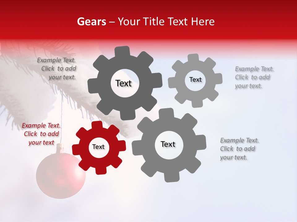 A Red Ornament Hanging From A Pine Tree PowerPoint Template