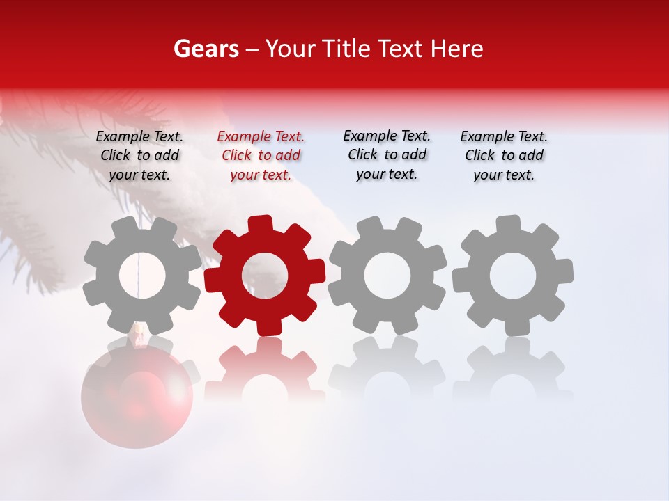 A Red Ornament Hanging From A Pine Tree PowerPoint Template