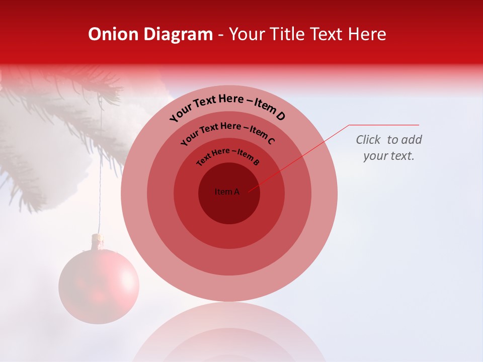 A Red Ornament Hanging From A Pine Tree PowerPoint Template