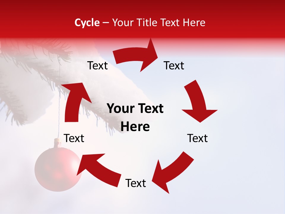 A Red Ornament Hanging From A Pine Tree PowerPoint Template