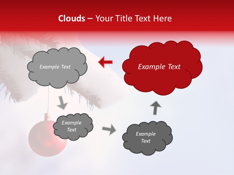 A Red Ornament Hanging From A Pine Tree PowerPoint Template