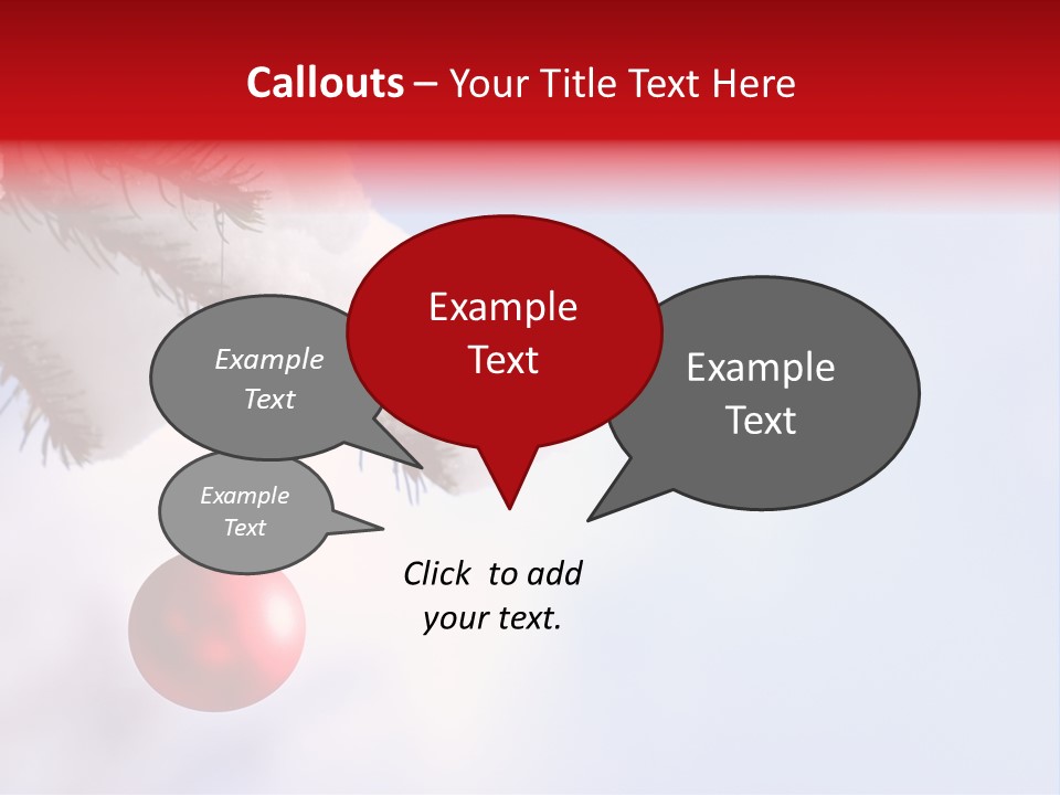 A Red Ornament Hanging From A Pine Tree PowerPoint Template