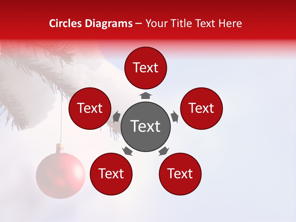 A Red Ornament Hanging From A Pine Tree PowerPoint Template