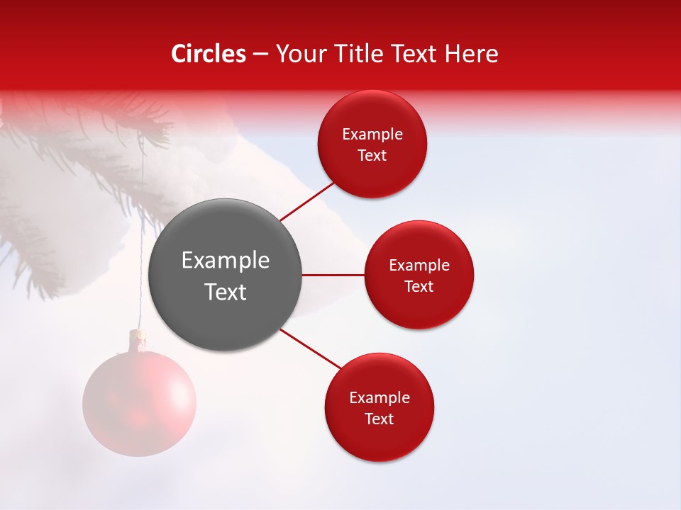 A Red Ornament Hanging From A Pine Tree PowerPoint Template