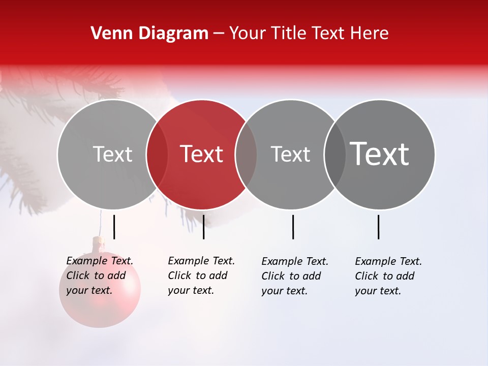 A Red Ornament Hanging From A Pine Tree PowerPoint Template