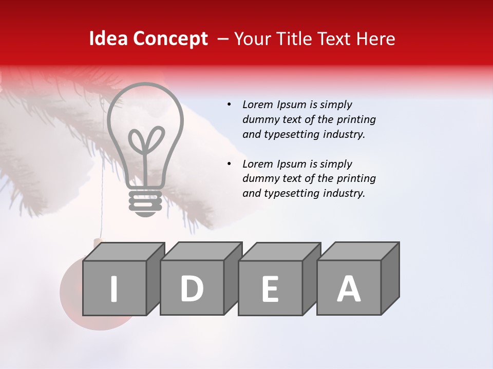 A Red Ornament Hanging From A Pine Tree PowerPoint Template