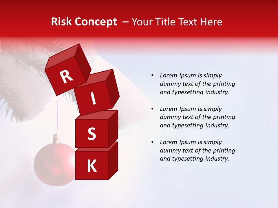 A Red Ornament Hanging From A Pine Tree PowerPoint Template