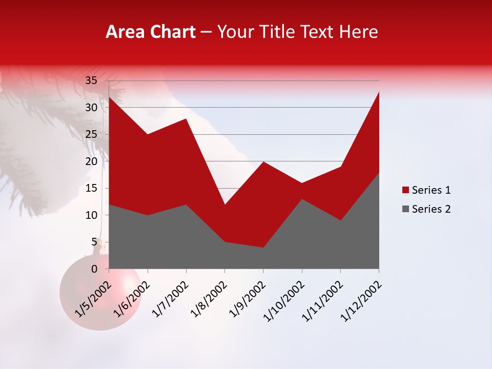 A Red Ornament Hanging From A Pine Tree PowerPoint Template