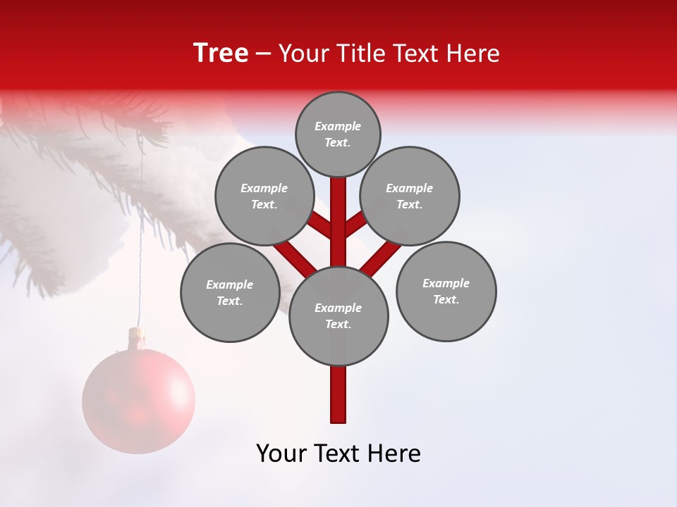 A Red Ornament Hanging From A Pine Tree PowerPoint Template