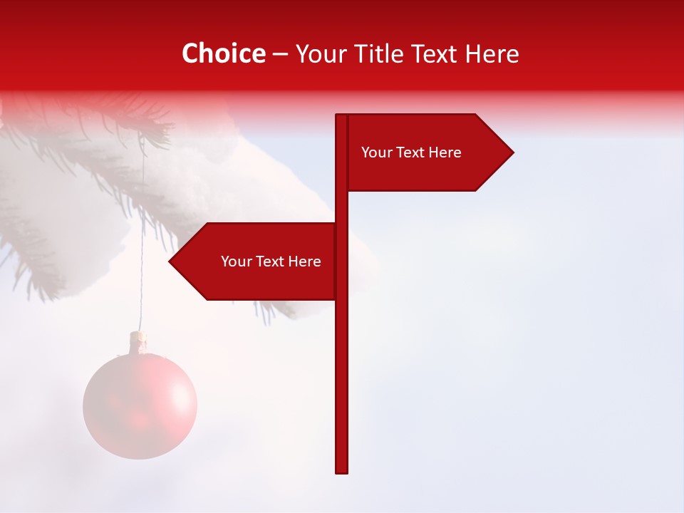 A Red Ornament Hanging From A Pine Tree PowerPoint Template