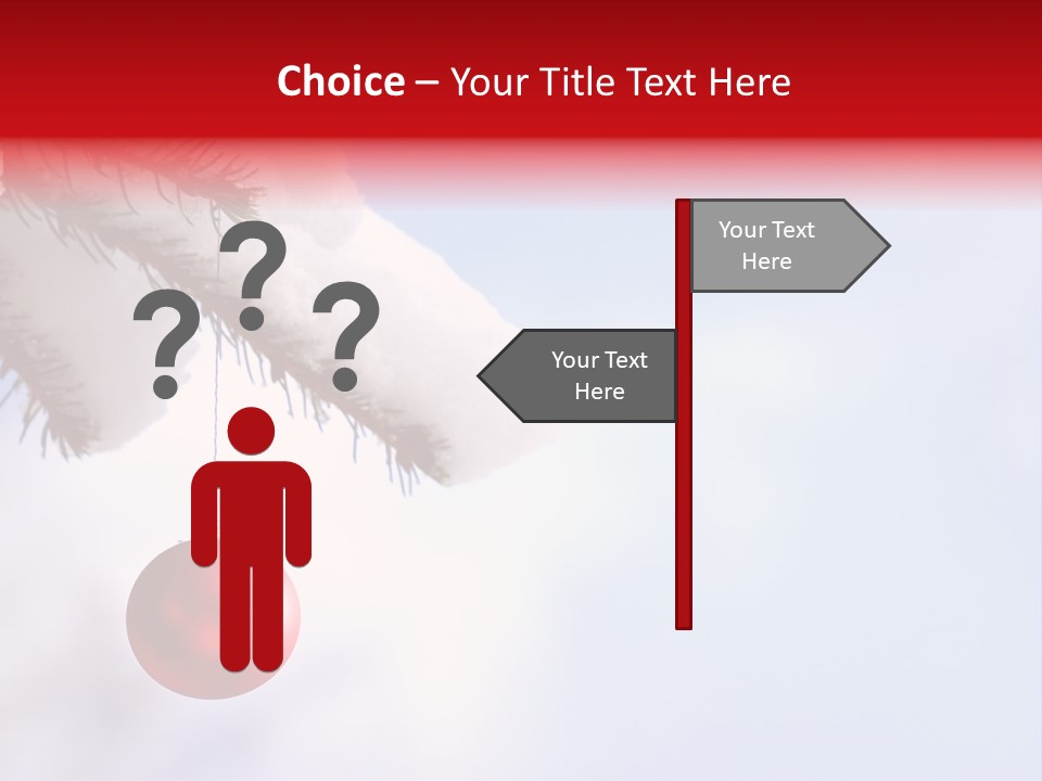 A Red Ornament Hanging From A Pine Tree PowerPoint Template