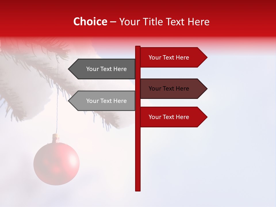 A Red Ornament Hanging From A Pine Tree PowerPoint Template