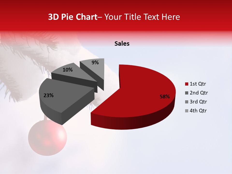 A Red Ornament Hanging From A Pine Tree PowerPoint Template