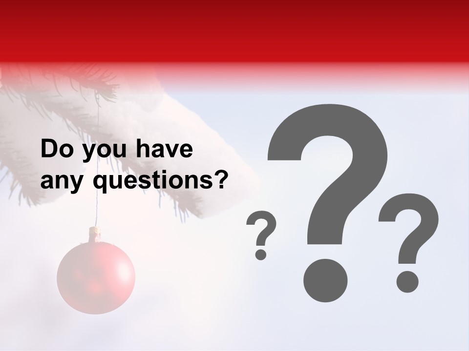 A Red Ornament Hanging From A Pine Tree PowerPoint Template