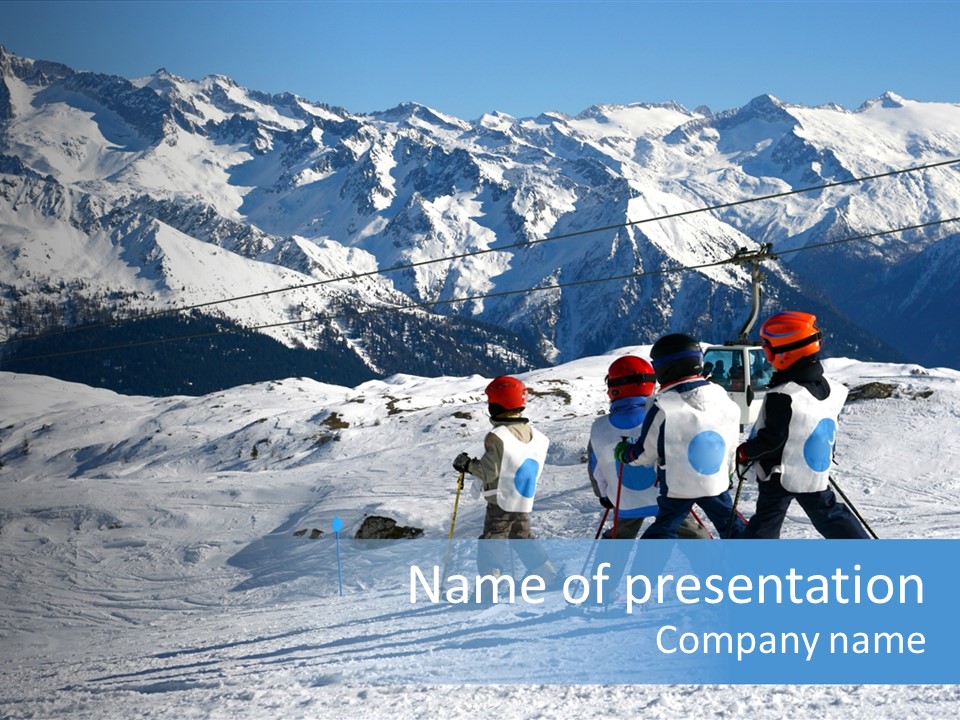 Young Boys Skiing PowerPoint Template
