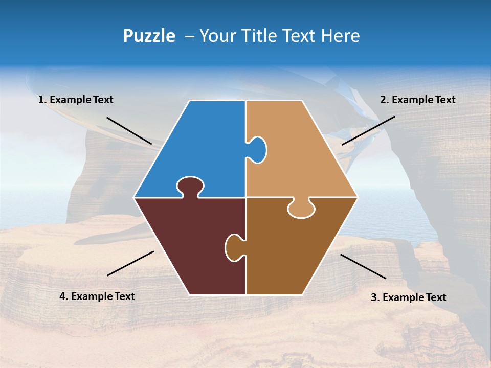 Zeppelin Flying Under Stone Arches PowerPoint Template