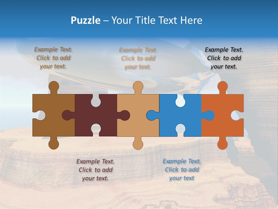 Zeppelin Flying Under Stone Arches PowerPoint Template