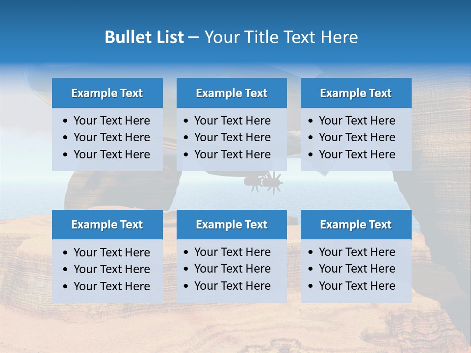 Zeppelin Flying Under Stone Arches PowerPoint Template