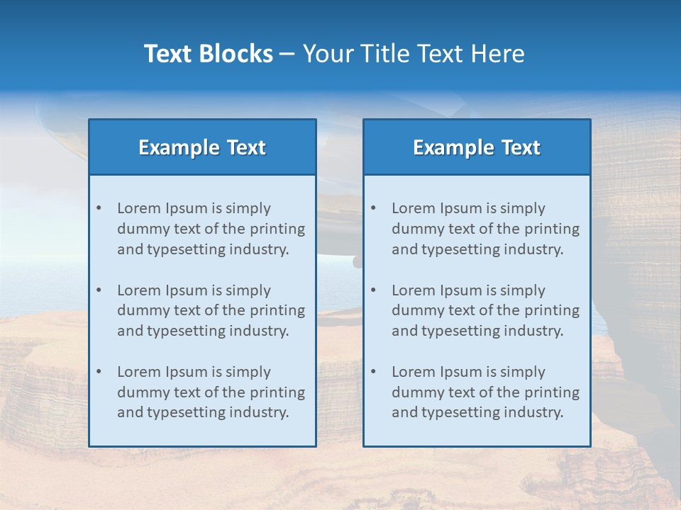 Zeppelin Flying Under Stone Arches PowerPoint Template