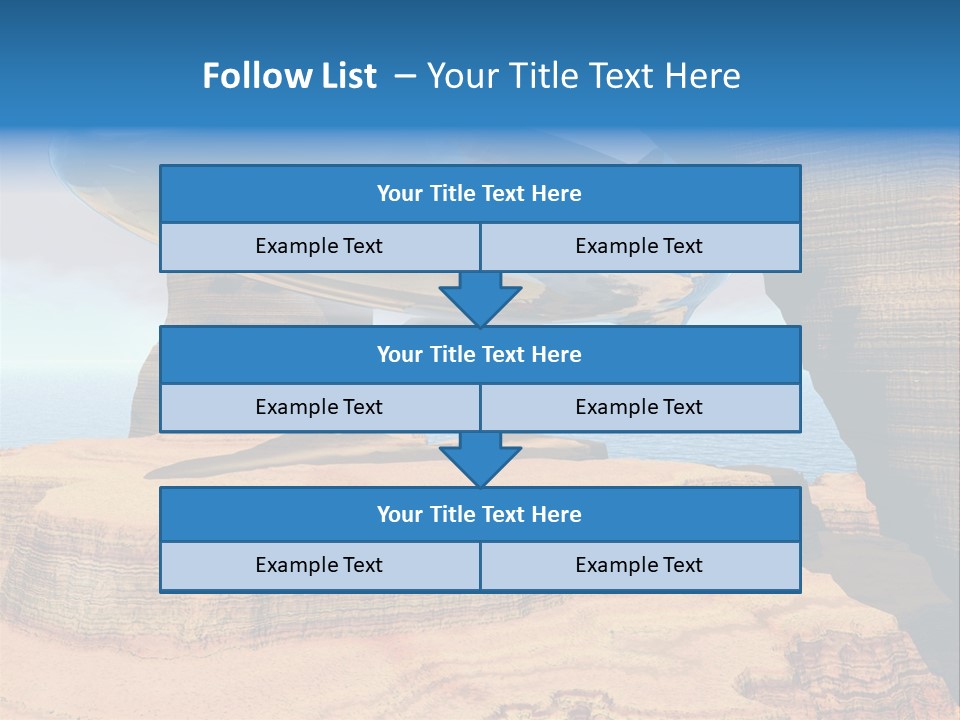 Zeppelin Flying Under Stone Arches PowerPoint Template