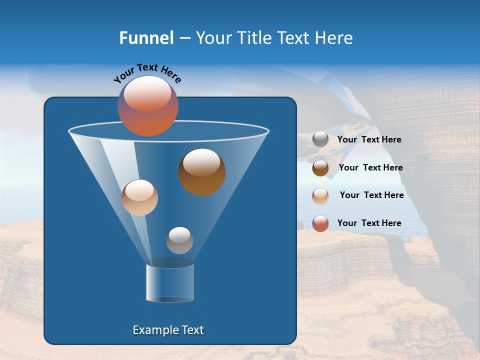 Zeppelin Flying Under Stone Arches PowerPoint Template