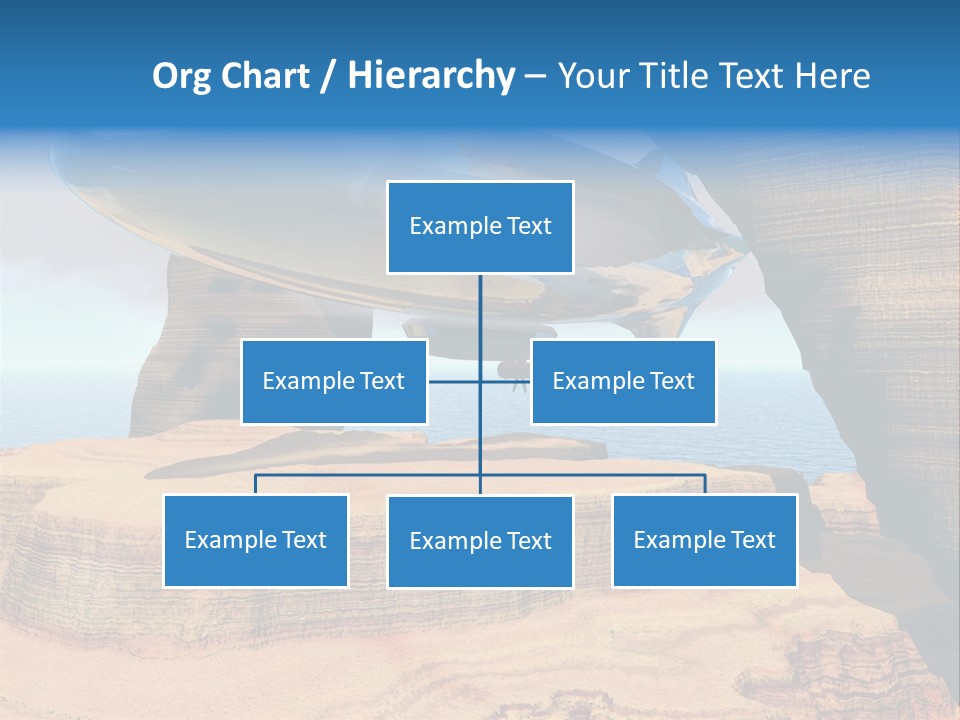 Zeppelin Flying Under Stone Arches PowerPoint Template