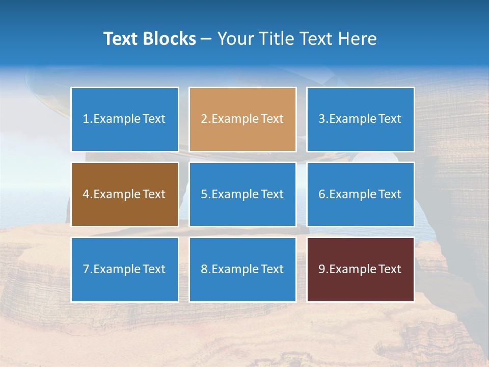 Zeppelin Flying Under Stone Arches PowerPoint Template