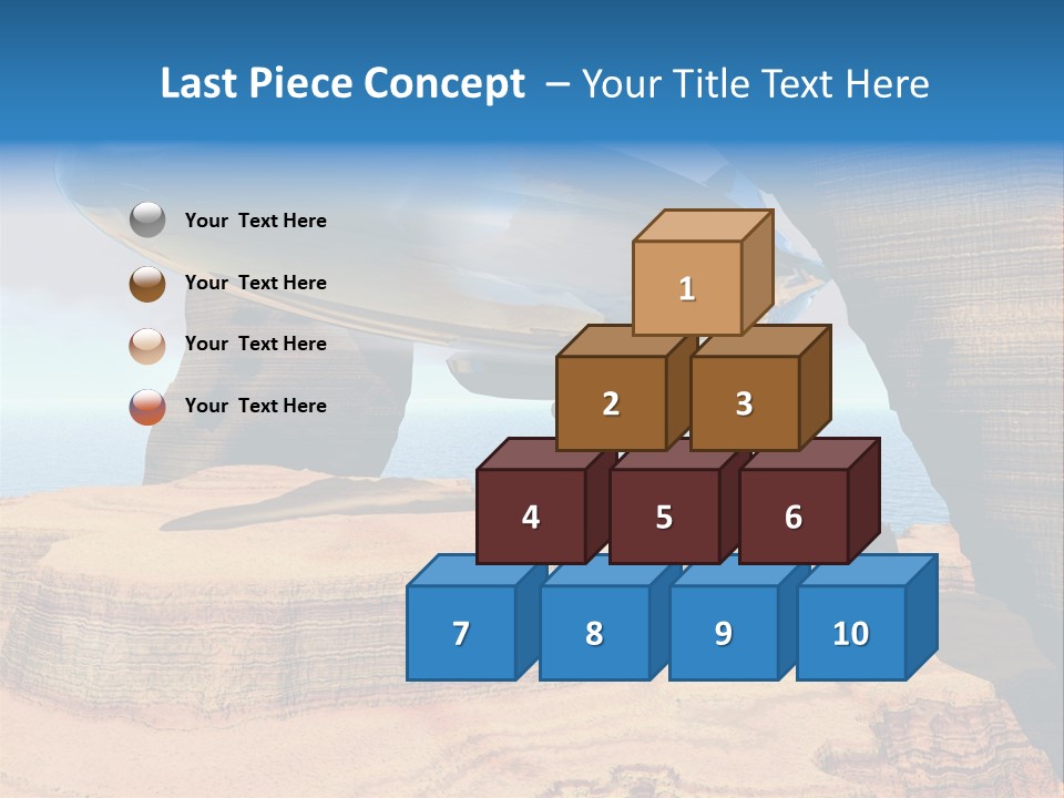 Zeppelin Flying Under Stone Arches PowerPoint Template