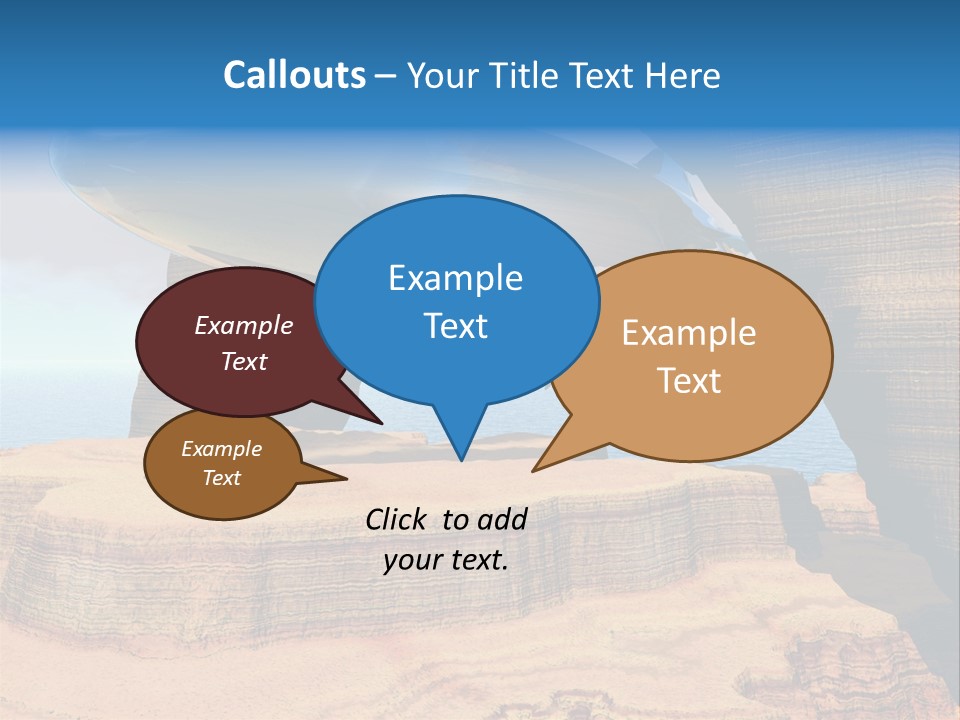 Zeppelin Flying Under Stone Arches PowerPoint Template